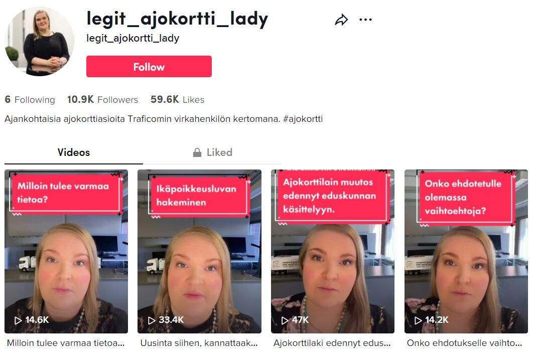 Matkani TikTokin Legit_ajokortti_ladyksi | Traficom